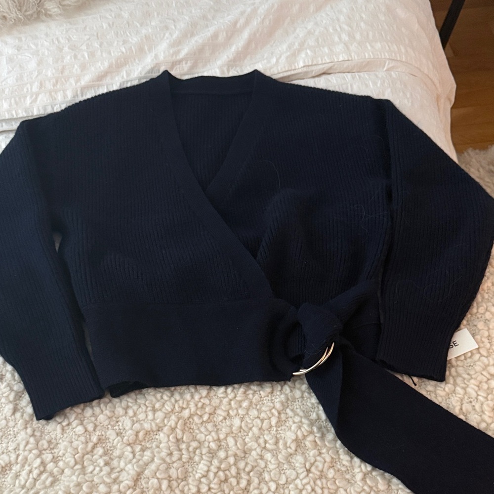 Women's navy Wrap Sweater